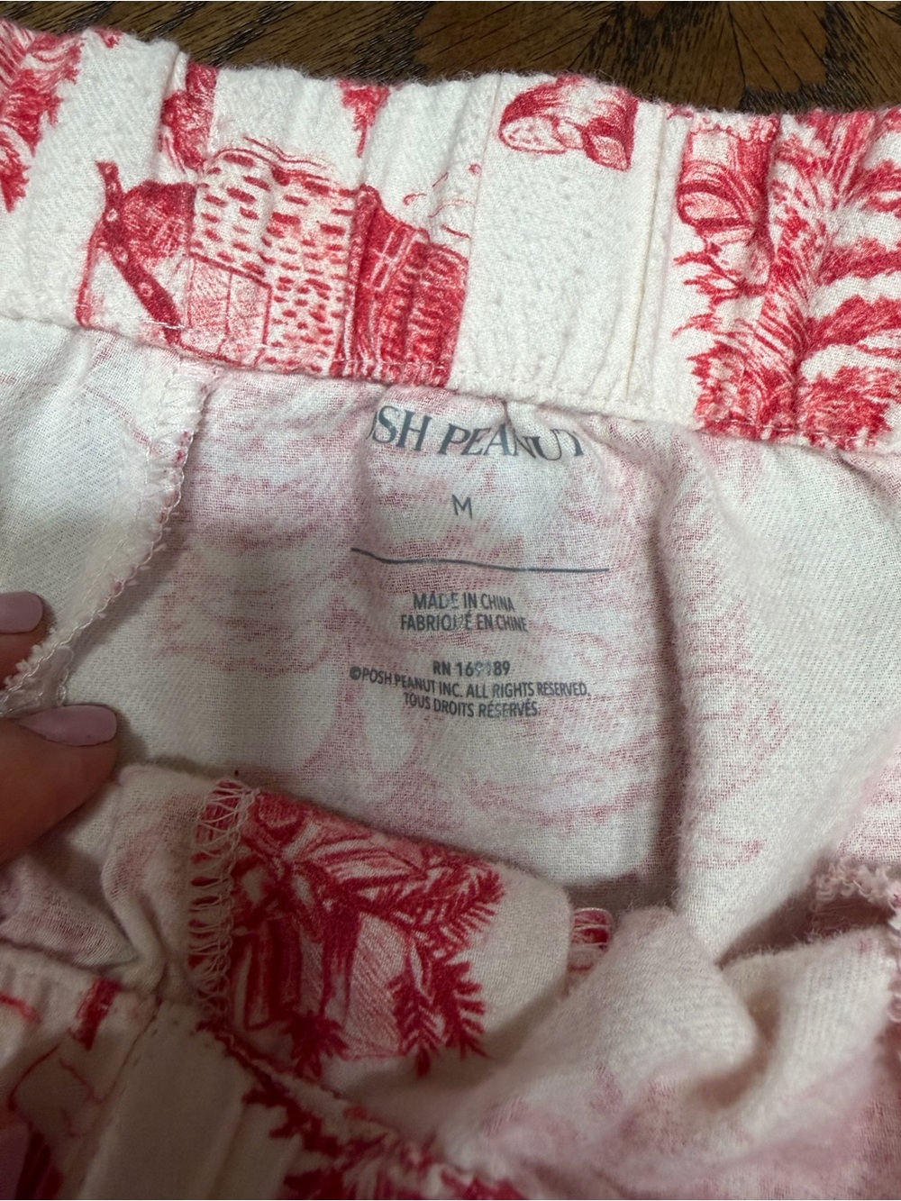 Posh Peanut Red Toile Print Holiday Pajama Set M NWOT - Picture 7 of 8
